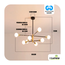 LAMPARA COLGANTE OLIVIA BLACK AND GOLD LED
