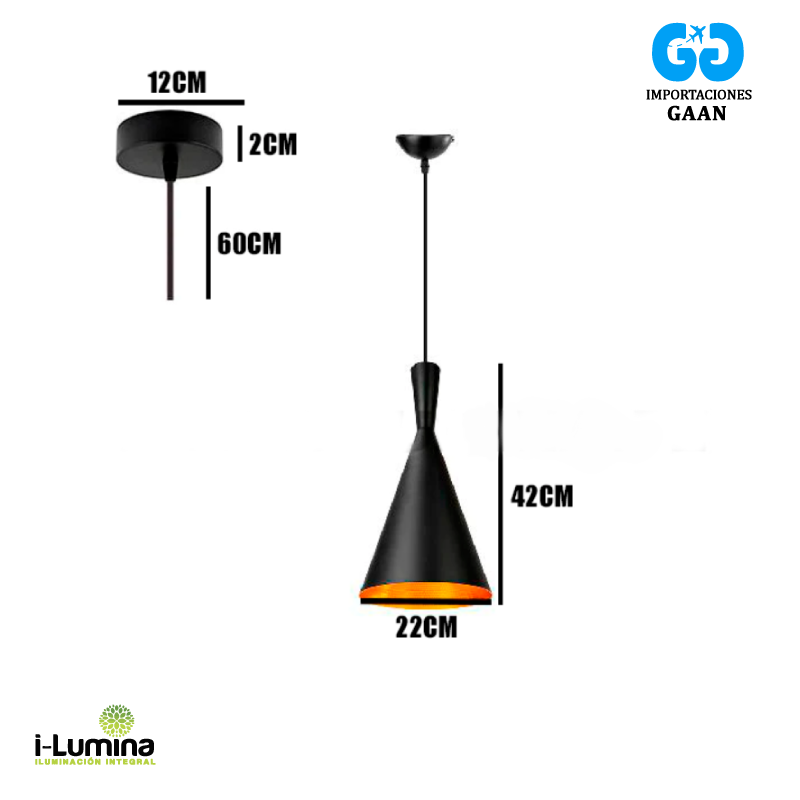 LUMINARIA COLGANTE CAMPANA ALUMINIO ELEN