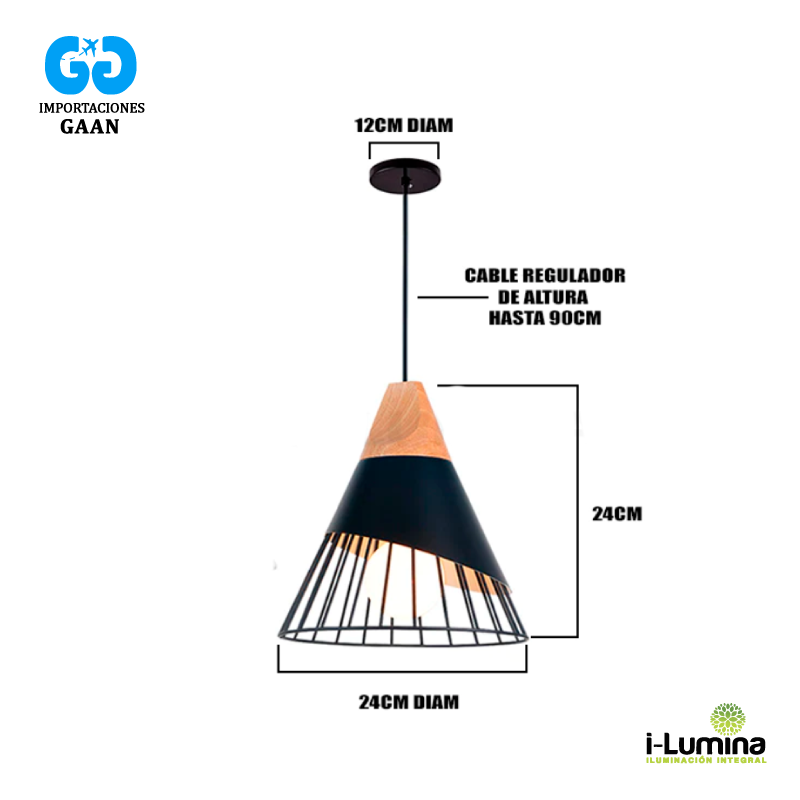 LAMPARA COLGANTE ZAMORA BLACK