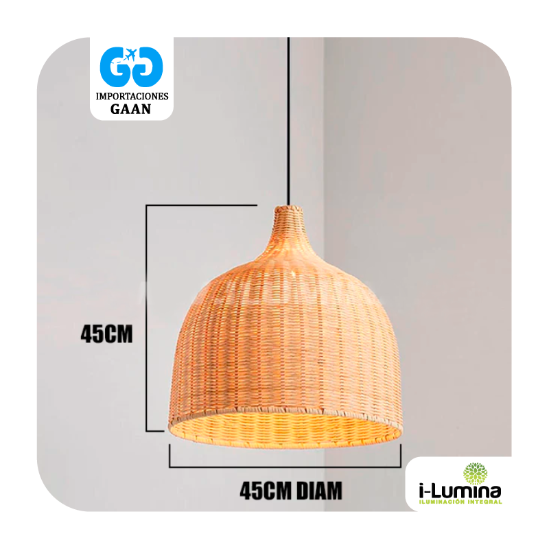 LAMPARA MIMBRE JASMINA 45 X 45