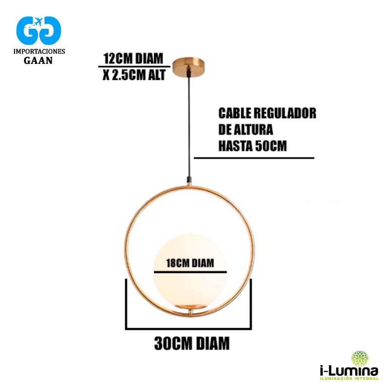 LAMPARA COLGANTE TRAZZO LUX GOLD