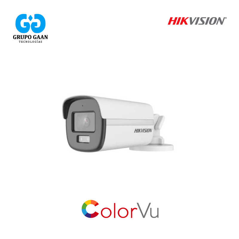 HIKVISION - TUBO 2MP COLORVU SMART HYBRID LIGHT IR 40M 2.8MM C/AUDIO - HK-DS2CE12DF0T-LFS