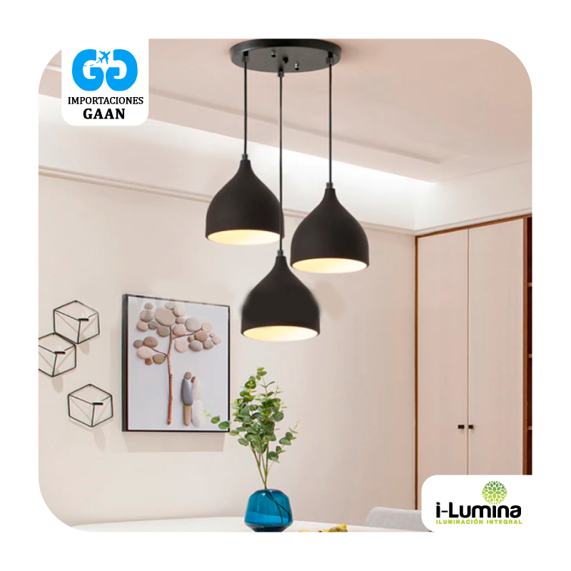 LAMPARA FIORELLA BLACK LED