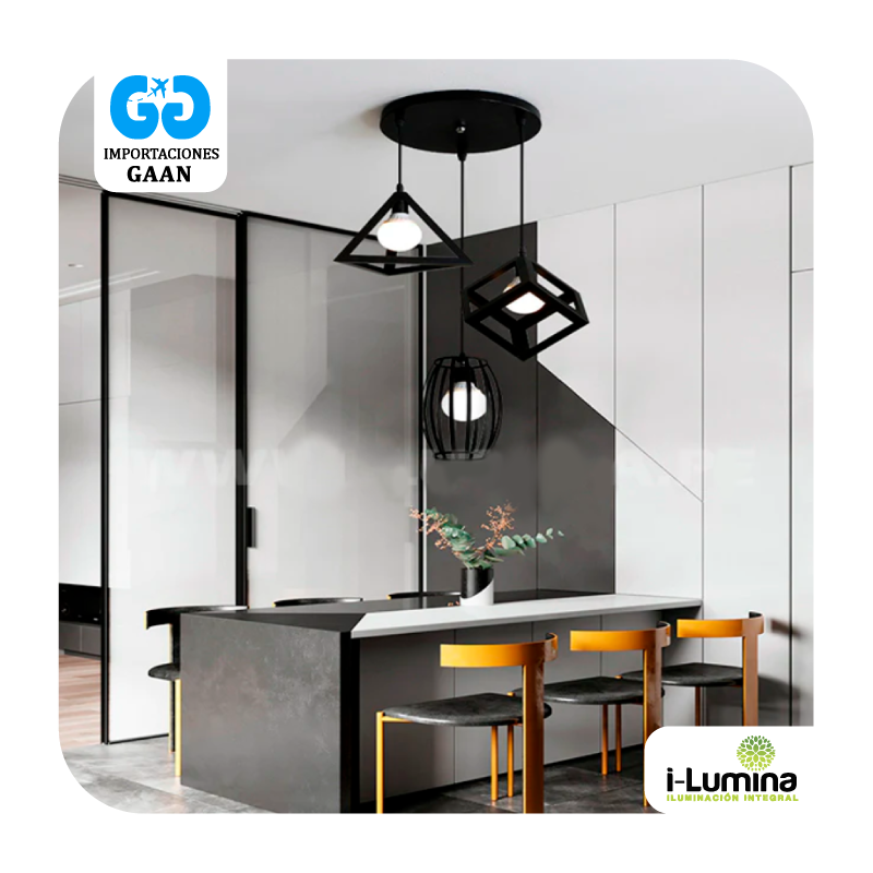 LAMPARA COLGANTE ALMENDRA BLACK LED