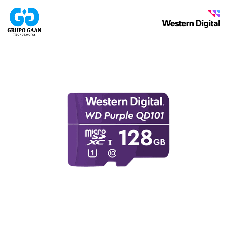 MICRO SD WESTER DIGITAL 128GB PARA VIDEO VIGILANCIA - PURPLE - WD-MICROSD-128GB