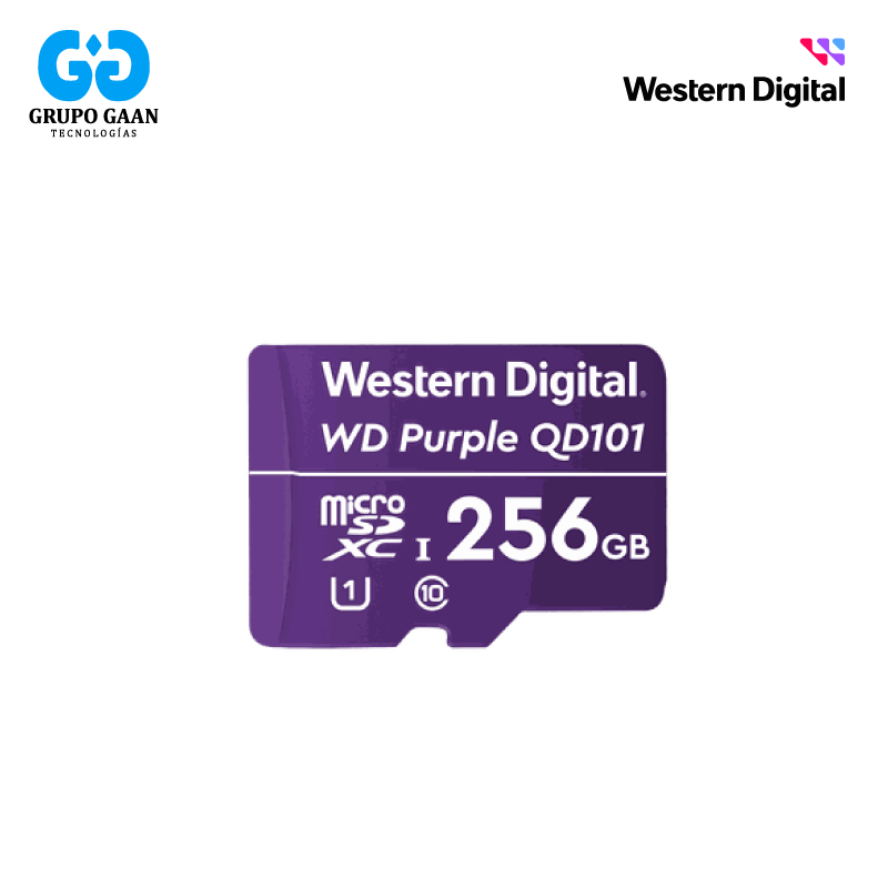 MICRO SD WESTER DIGITAL 256GB PARA VIDEO VIGILANCIA - PURPLE - WD-MICROSD-256GB