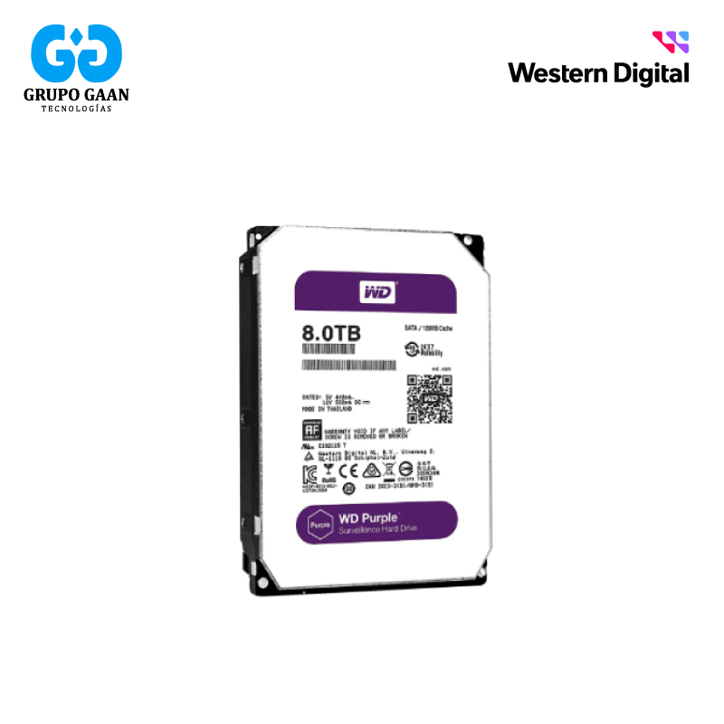DISCO DURO WESTER DIGITAL PURPLE WD 8 TERAS SATA - SE-HDD8TB