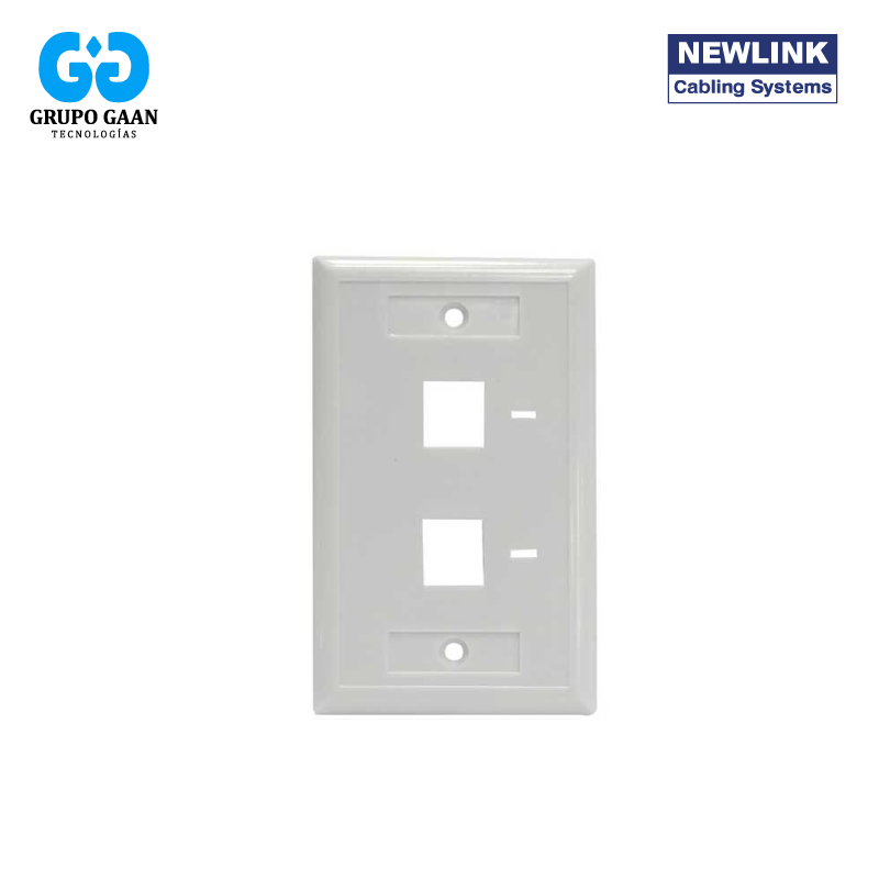 NEWLINK - FACE PLATE WALL PLATE 2 PUERTOS - NEW-4000002