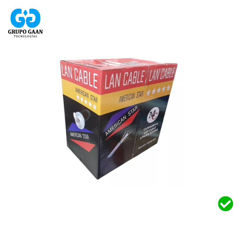 AMERICAN STAR  - CABLE UTP CCA CAT.6 4PX23AWG GRIS - X ROLLO 305M
