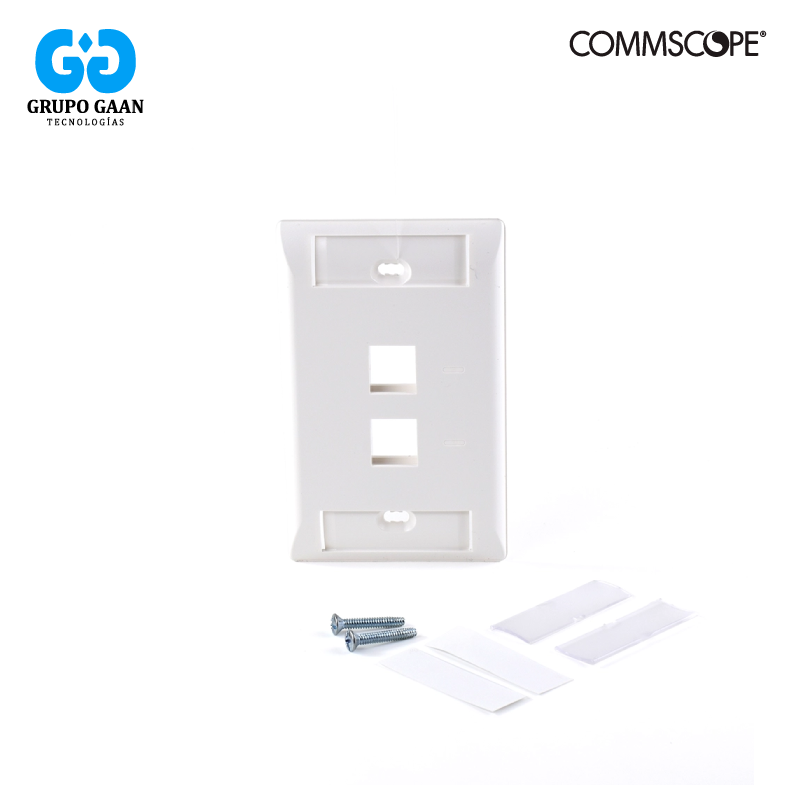 COMMSCOPE - FACE PLATE 2 PUERTOS BLANCO ETIQUETA - 1-2111009-3 [JG]