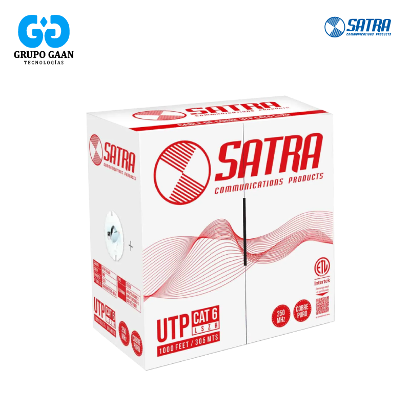 SATRA - CABLE CAT6 UTP-LSZH1 24AWG 305MT INTERIORES GRIS