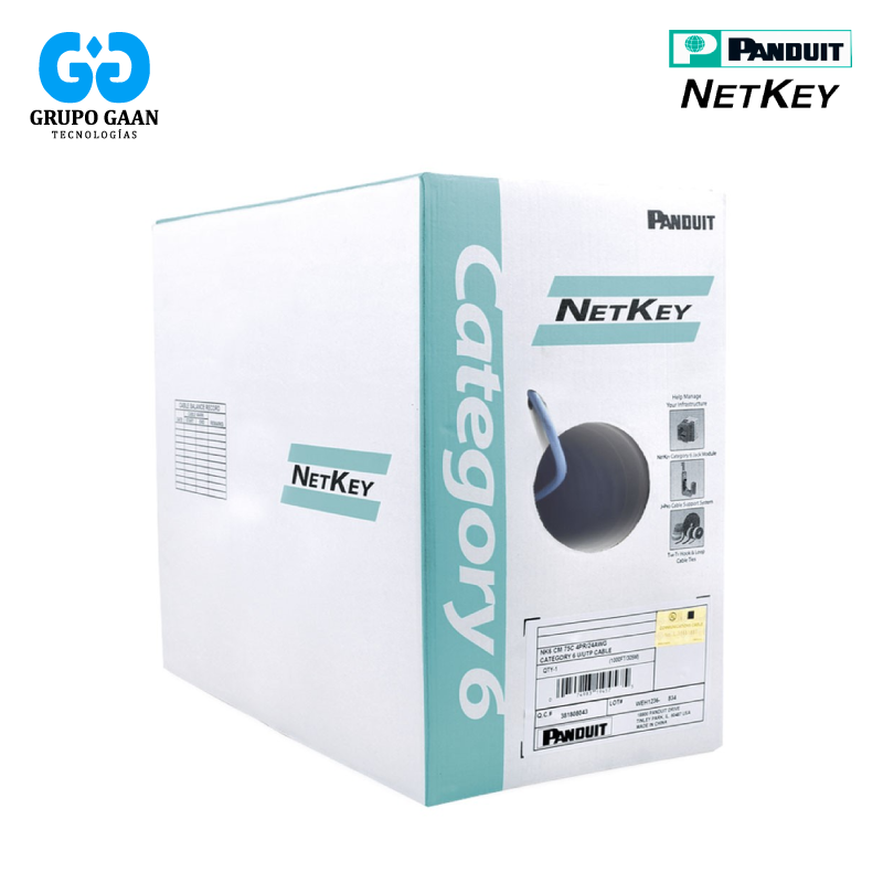 PANDUIT-NETKEY - CABLE UTP CAT6 LSZH NIVEL 1 CHAQUETA AZUL 305MT - NUL6C04BU-FE [MG]