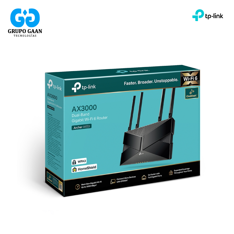 TP-LINK - ROUTER AX3000 WI FI 6 DUAL-BAND - TP-ARCHER-AX53