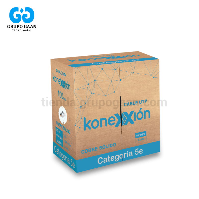 KONEXXION - CABLE CAT5E UTP 25AWG GRIS 100% COBRE X ROLLO 305MT