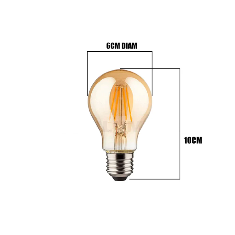 FOCO LED TIPO PERA A60  ÁMBAR 4W
