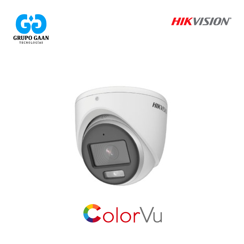 HIKVISION - DOMO 5MP COLORVU SMART HYBRID LIGHT IR 20M 2.8MM C/AUDIO - HK-DS2CE70KF0T-LPFS