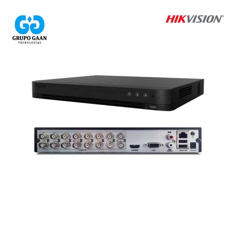 HIKVISION - DVR 16CH 1HDD CASE METAL CON AUDIO - HK-DS7216HGHI-M1(S)