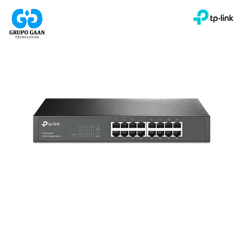 TP-LINK - SWITCH 16 P GIGABIT. CASE RACKEABLE 13" 1U - TL-SG1016D
