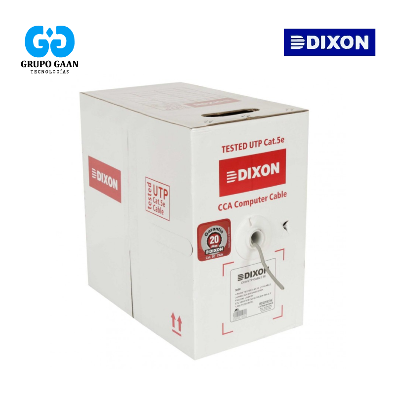 DIXON - CABLE UTP CCA CAT 5E 4PX24AWG GRIS - 3050 * ROLLO 305M