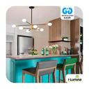 LAMPARA COLGANTE OLIVIA BLACK AND GOLD LED