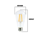 FOCO LED TUBULAR ST64 TRANSP 4W LUZ CÁLIDA