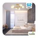 KIT LAMPARA  COLGANTE  OLENKA GOLD  LED  INCLUYE FOCOS ST64