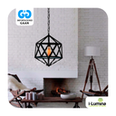 KIT LAMPARA COLGANTE LAUREN BLACK METAL+ FOCO