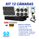 KIT 12 CÁMARAS DE SEGURIDAD - 2MP CON AUDIO - HIKVISION