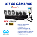 KIT 06 CÁMARAS DE SEGURIDAD - 2MP COLORVU CON AUDIO- HIKVISION