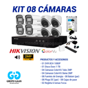 KIT 08 CÁMARAS DE SEGURIDAD - 2MP COLORVU CON AUDIO- HIKVISION