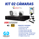 KIT 02 CÁMARAS DE SEGURIDAD - 5MP COLORVU CON AUDIO- HIKVISION