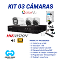 KIT 03 CÁMARAS DE SEGURIDAD - 5MP COLORVU CON AUDIO- HIKVISION