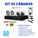 KIT 04 CÁMARAS DE SEGURIDAD - 5MP COLORVU CON AUDIO- HIKVISION