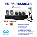 KIT 05 CÁMARAS DE SEGURIDAD - 5MP COLORVU CON AUDIO- HIKVISION