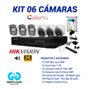 KIT 06 CÁMARAS DE SEGURIDAD - 5MP COLORVU CON AUDIO- HIKVISION